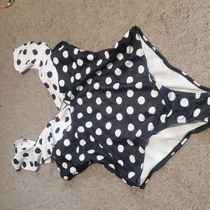Black and White Polka Dot Swimsuit